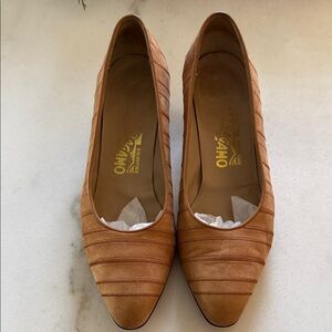 Salvatore Ferragamo Women's Camel Heels.